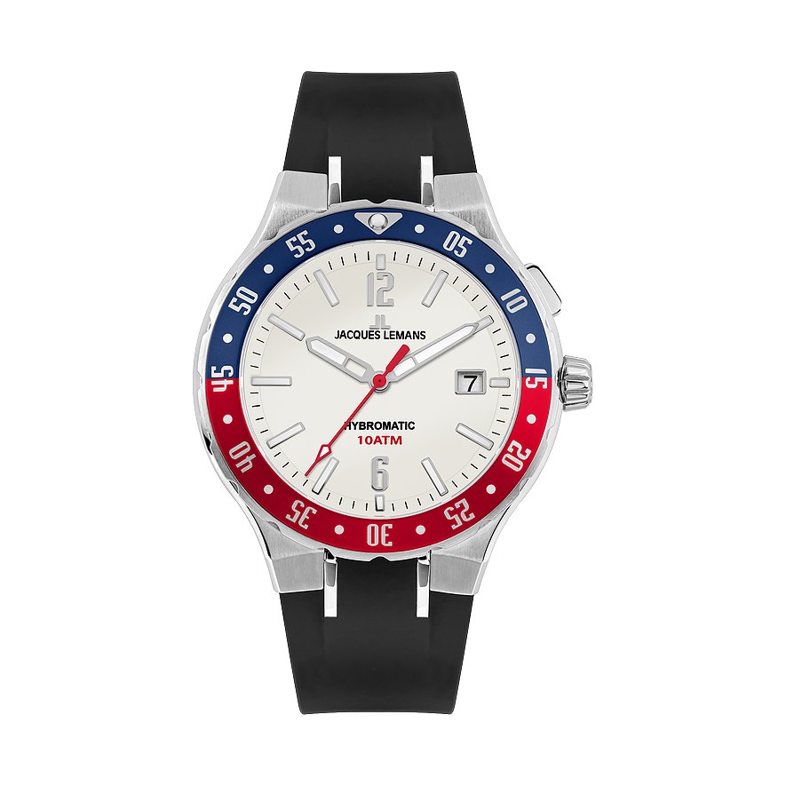 Jacques Lemans Herrenuhr Hybromatic  1-2109B Edelstahl