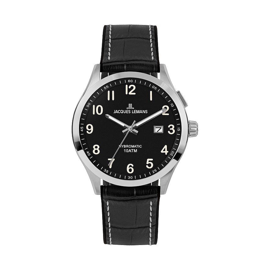 Jacques Lemans Herrenuhr Hybromatic  1-2130D Edelstahl