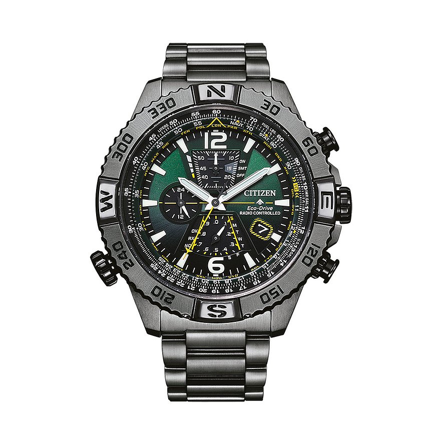 Citizen Chronograph Promaster Sky Funkuhr Eco Drive AT8227-56X Edelstahl